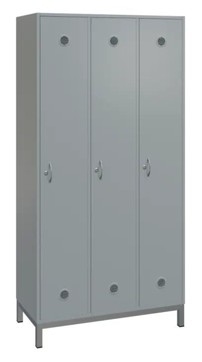 SSLN - 180 - 90 šatní skříň 3-dvéřová, 1800x900x400 mm, kovové nohy, šedá